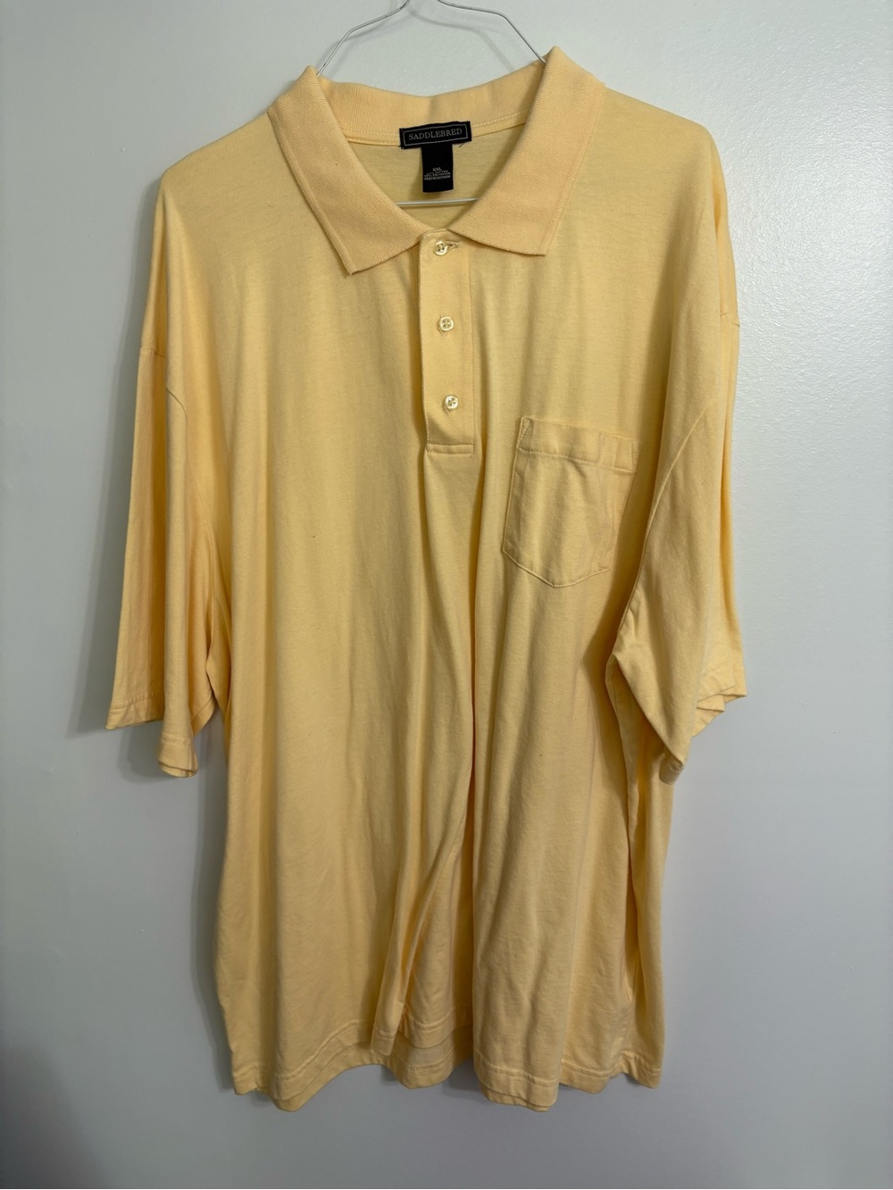 Vintage T Yellow Short Sleeve Polo Shirt Mens Size XXL By Saddlebred Golf